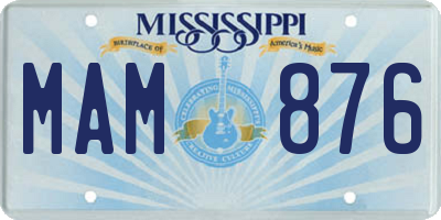 MS license plate MAM876