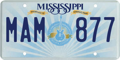 MS license plate MAM877