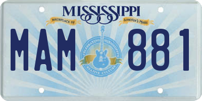 MS license plate MAM881