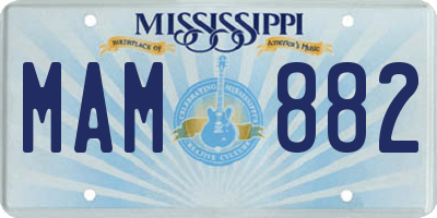 MS license plate MAM882
