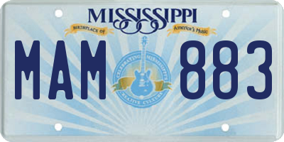 MS license plate MAM883