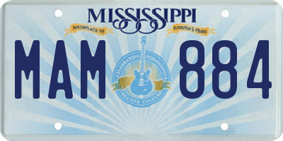 MS license plate MAM884