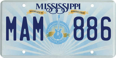 MS license plate MAM886