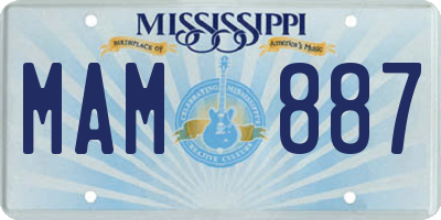 MS license plate MAM887