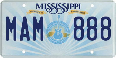 MS license plate MAM888