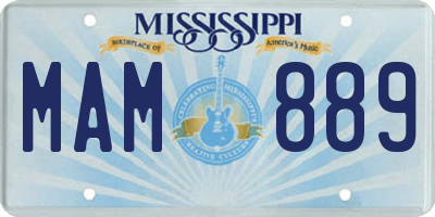 MS license plate MAM889