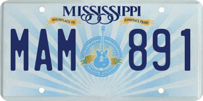 MS license plate MAM891