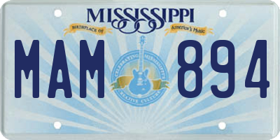 MS license plate MAM894