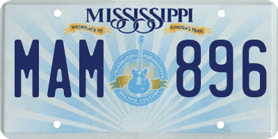 MS license plate MAM896