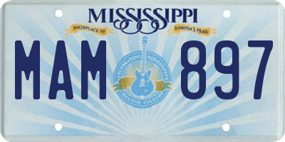 MS license plate MAM897