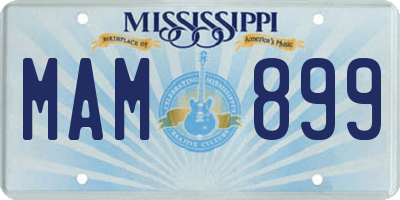 MS license plate MAM899