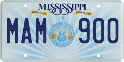 MS license plate MAM900