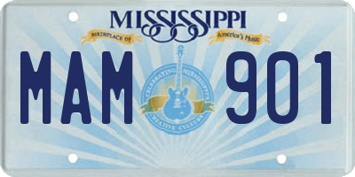 MS license plate MAM901