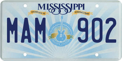 MS license plate MAM902