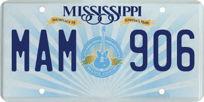MS license plate MAM906