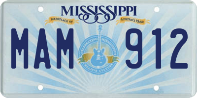 MS license plate MAM912