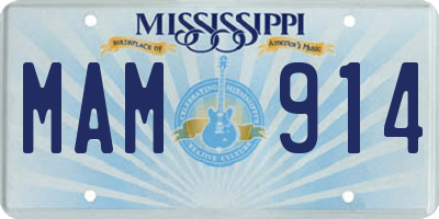 MS license plate MAM914