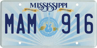 MS license plate MAM916