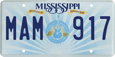 MS license plate MAM917