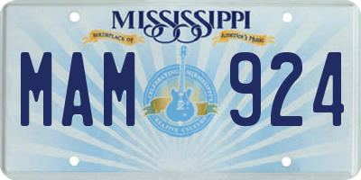 MS license plate MAM924