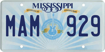 MS license plate MAM929