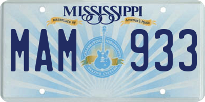 MS license plate MAM933