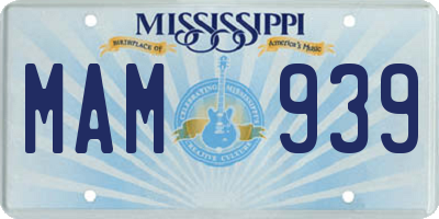 MS license plate MAM939