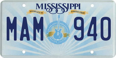 MS license plate MAM940