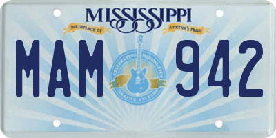 MS license plate MAM942