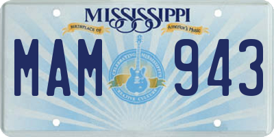 MS license plate MAM943