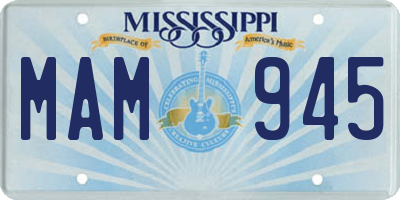 MS license plate MAM945