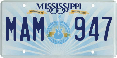 MS license plate MAM947