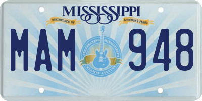 MS license plate MAM948