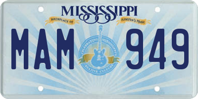 MS license plate MAM949