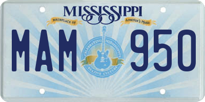 MS license plate MAM950
