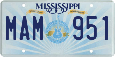 MS license plate MAM951