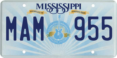 MS license plate MAM955
