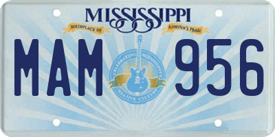 MS license plate MAM956