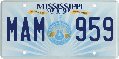 MS license plate MAM959