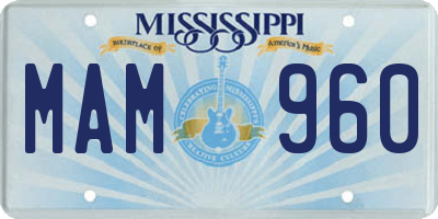 MS license plate MAM960