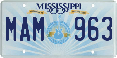 MS license plate MAM963