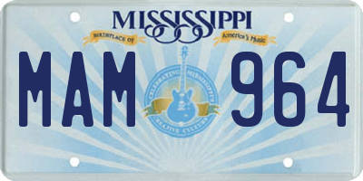 MS license plate MAM964