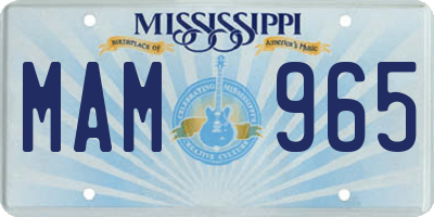 MS license plate MAM965