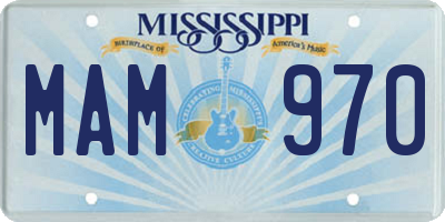 MS license plate MAM970