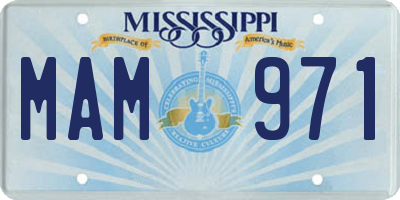 MS license plate MAM971