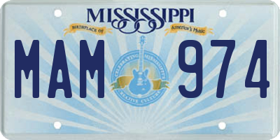 MS license plate MAM974