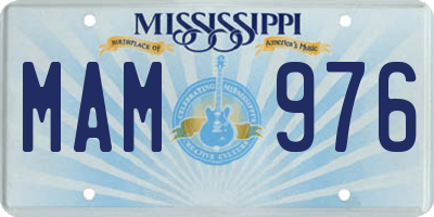 MS license plate MAM976