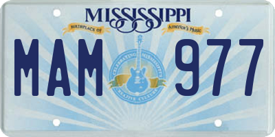 MS license plate MAM977
