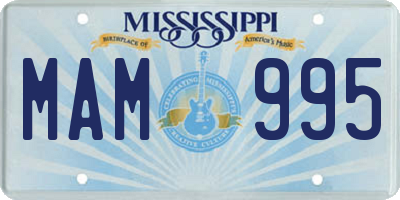 MS license plate MAM995