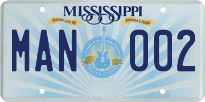 MS license plate MAN002